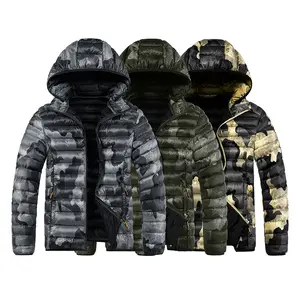 New Men's Autumn And Winter Coat Thickened Warm Camouflage Hooded Cotton Jacket