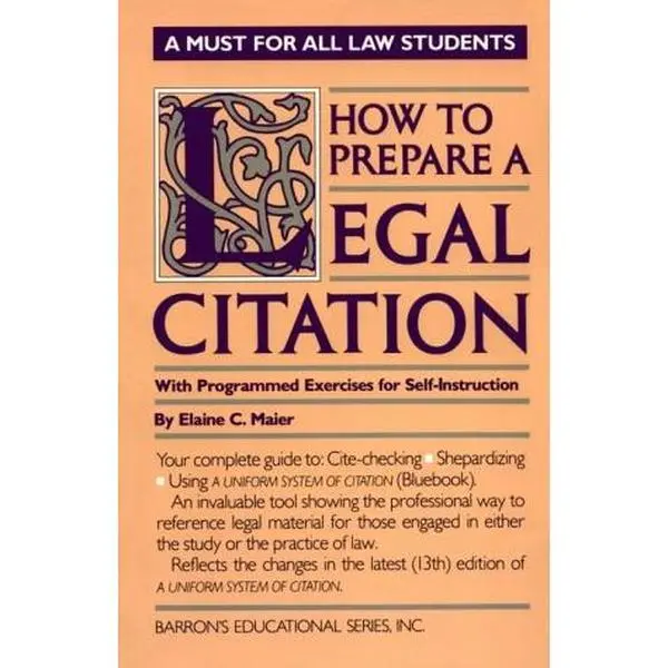 USED-How to Prepare a Legal Citation by Elaine C. Maier (Paperback)