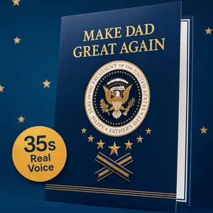 Funny Fathers Day Card with Sound, Funny Talking Card for Dad Husband Grandpa, Plays Real Voice 35-Second Audio, 5x7 Best Dad Gift from Son Daughter Wife