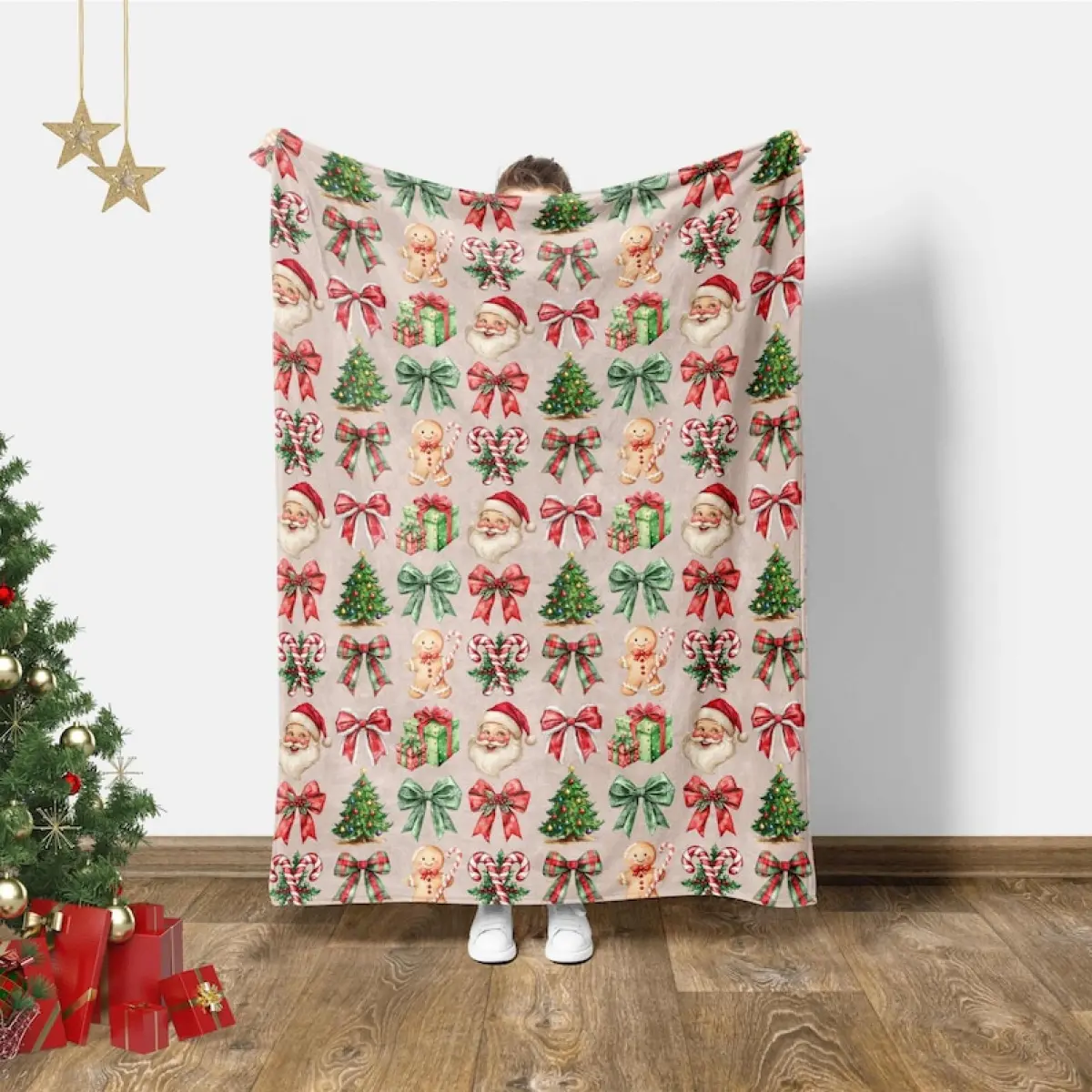 Cute Christmas Blanket, Unique Holiday Gifts, Winter Holiday Decor, Christmas Gift Ideas, Festive Xmas Santa Claus Decor Gift,Winter Blanket