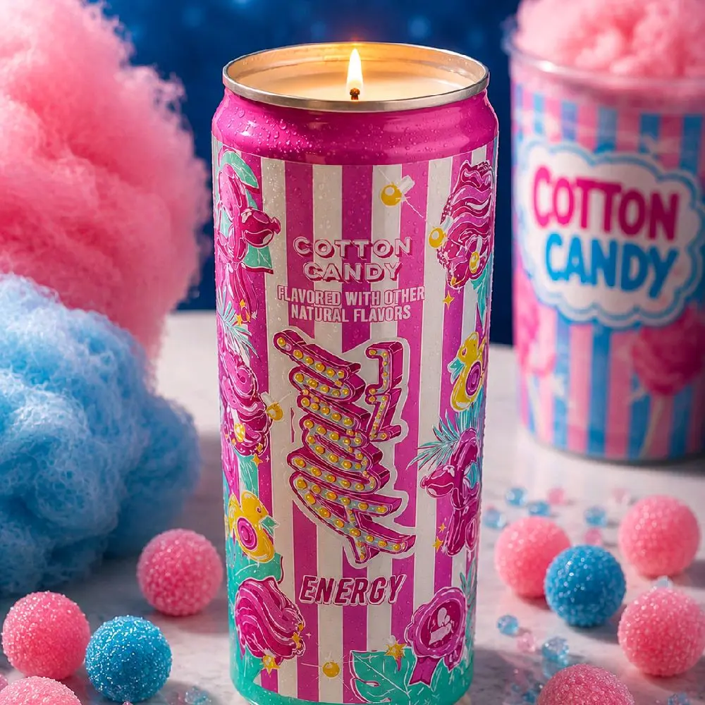 Alani Cotton Candy Repurposed Can Soy Candle