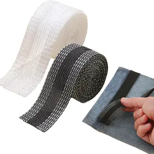 2Counts Adjustable Jean Leg Modification Tool, Detachable Child Adult Multi-Size Adhesive Patches, Washable Fabric Fastener, Portable Travel Clothing Adjuster