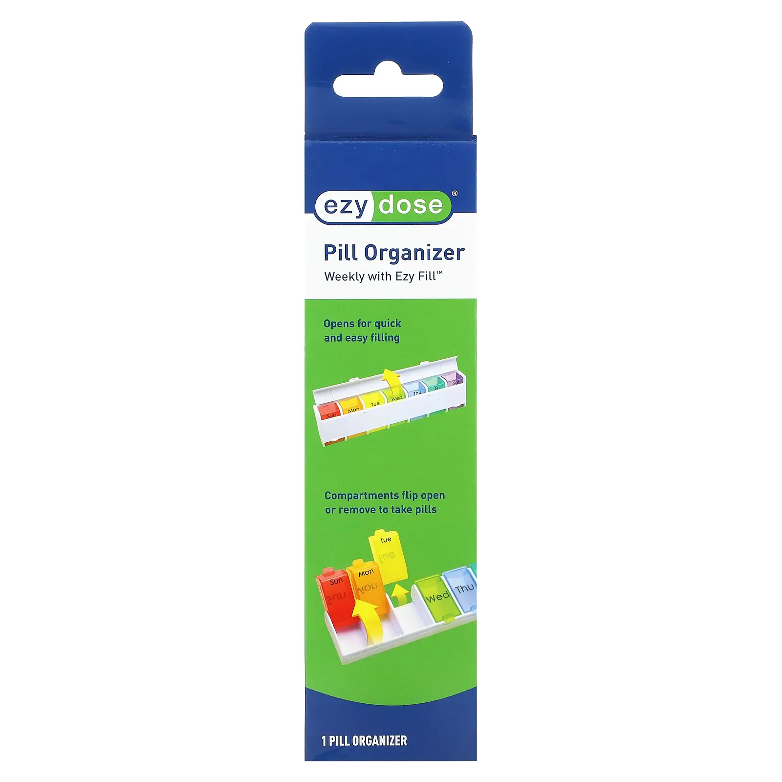 Ezy Dose Weekly 7-Day with Ezy Fill Pill Organizer, 1 Count