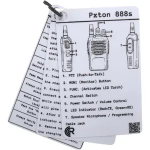 Pxton PX-888 Comms Card   Pocket Frequency Guide for HAM, GMRS, FRS, MURS &  Comms | NOAA Weather, PACE Plan, CTCSS/DCS  | Prepper EMCOMM Field Reference |