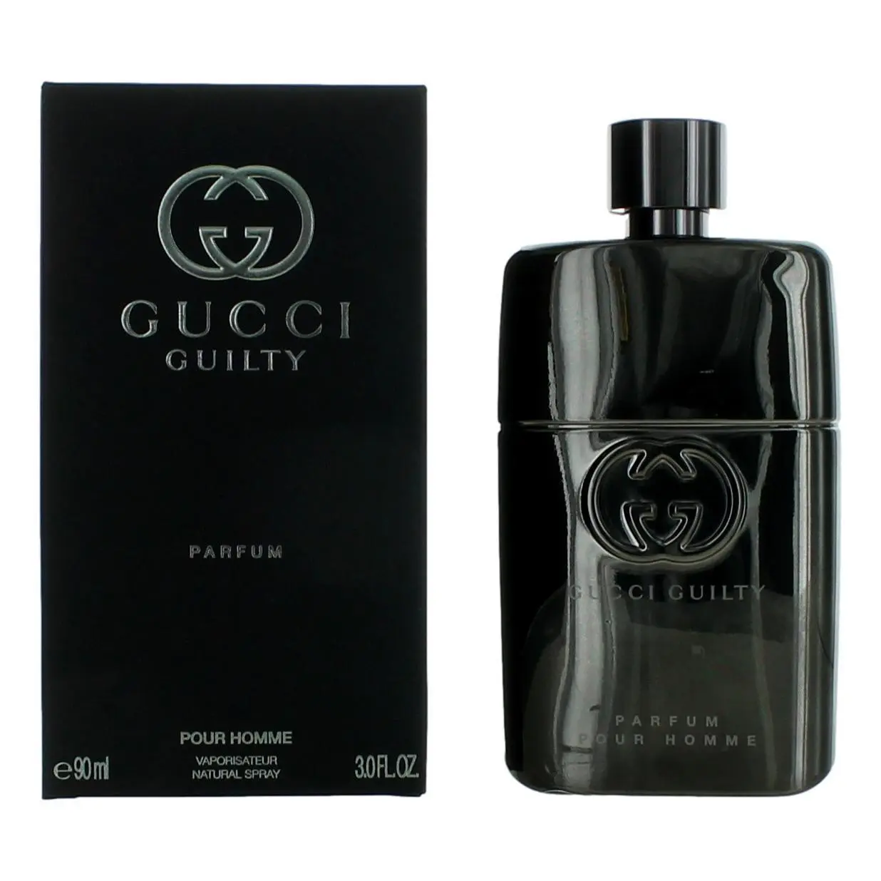 GUCCI Guilty for Men Parfum Spray, Classic and Signature Men's Fragrance, 3.0 oz / 90 ml Full Size Bottle, Single Item