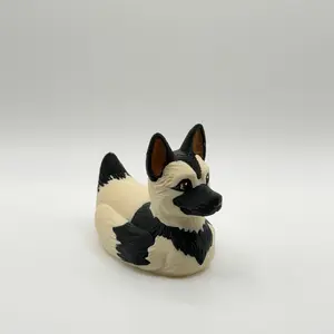 German Shepherd Dog Duck 3D Printed Shepherd Duck Figurine Cute Animal Mashup Gift Dog Lover Decor Desk Ornament 2.5" x 2.5" x 2.5" Matte Textured PLA Plastic Collectible