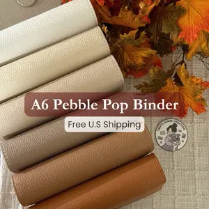 The Pebble Pop Collection A6 Binder - Pebble Vegan Leather Budget Planner - 6-Ring Binder for Cash Envelopes & Journaling
