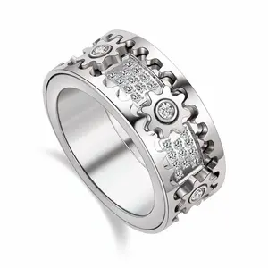 SPIN TO WIN! Magnetic Gear Fidget Ring for Couples  Unisex Stress Relief Jewelry with Rotating Gears His & Hers Matching Good Luck Rings