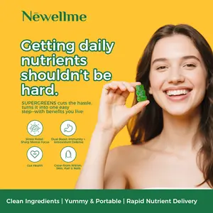 NEWELLME Multivitamin Gummies, specially formulated for gut health — to boost immunity, aid recovery, and enhance beauty. Contains Vitamins A, C, D, E, B6, B12, Biotin, Zinc, and natural fruit & vegetable extracts.
