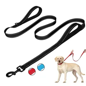Heavy Duty Durable Dog Leash - 2 Handles by Padded Traffic Handle for Extra Control, 6foot Long - Perfect for Medium to Large Dogs