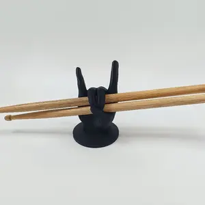 1pc 3D Printed Rock Hand Drumstick Holder & Display Stand - Music Theme Decor, Thickened Non-Slip Base, Durable Plastic Storage Rack for Indoor/Outdoor Use | Perfect Gift for Drummers & Music Lovers (Holiday Gift Idea)