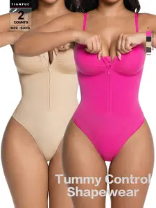 2026 New Women's Seamless Bodysuit, Thong Style, Sweet Heart Neckline, Comfortable Compression Shapewear, Breathable, Daily Wear, Zipper Design