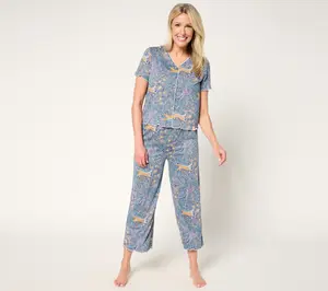 Sunday Brunch Crinkle Jersey Short Sleeve & Cropped Pant Lounge Set