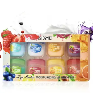 8pcs Fruit-Flavor Lip Balm Gift Set Natural Moisturizing Long-Lasting Hydration Assorted Fruit Scents