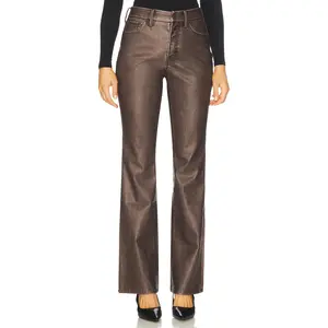 Good American Good Classic Bootcut Faux Leather Pants in Vamp001