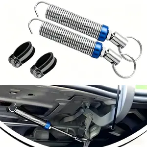 Two-piece car trunk spring set, 5.9 inches - 9.44 inches high carbon alloy steel full-thread screws for automatic height-adjustable spring device, multi-functional auxiliary opening accessory, suitable for most vehicle models (silver) automotive parts