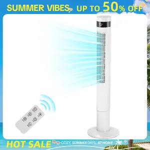 【NOT AC】Antarctic Star Tower Fan for Bedroom, Oscillation Fan with Remote Control, 12H Timer & 85° Oscillation, Quiet Standing Cooling Fan for Home Office, 43inch, White