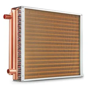 VEVOR Heat Exchanger Water to Air, TikTokShopBlackFriday, 18"x 20" with 3-Row 3/8" Copper Ports, 242 Aluminum Fins Heat Exchanger for Outdoor Wood Furnaces, Residential Heating and Cooling, and Forced Air Heating