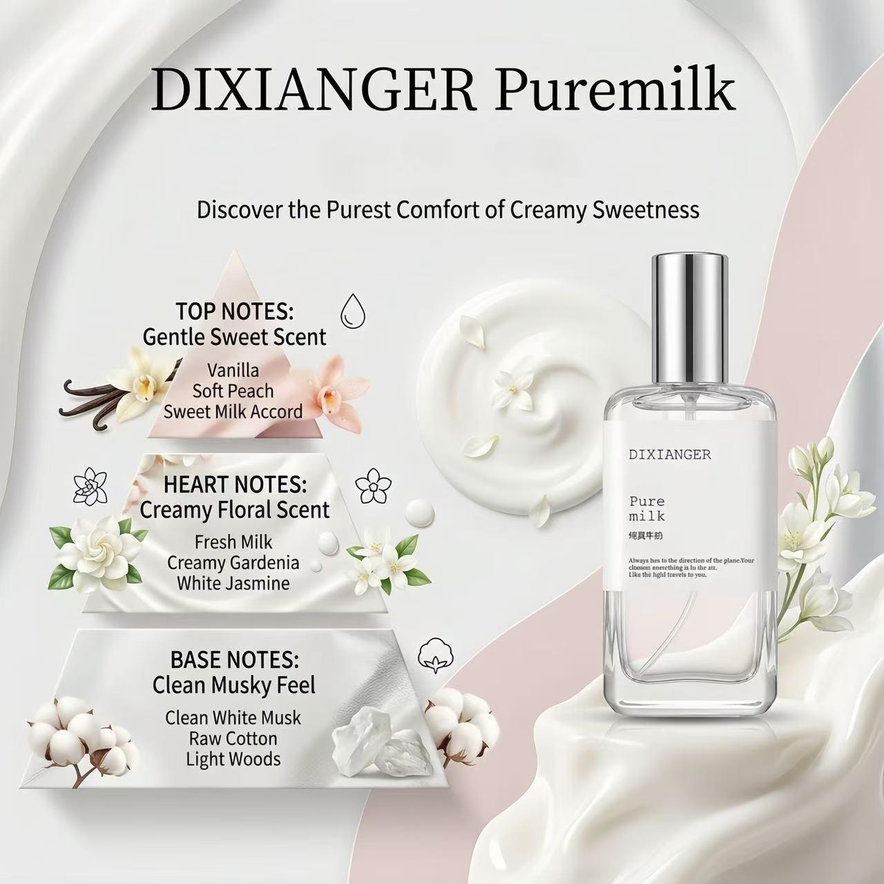 DIXIANGER Pure Milk Perfume 50ml/1.7 fl.oz Regular Ed. - Soft Milky Sweet Scent with Milk Vanilla, Natural Accords - Clean Gentle Daily Wear Fragrance, Single Item Gift for Back to School, Office - Unisex Fragrance for Women, Girls DIXIANGER Pure Milk Perfume 50ml/1.7 fl.oz Regular Ed. - Soft Milky Sweet Scent with Milk Vanilla, Natural Accords - Clean Gentle Daily Wear Fragrance, Single Item Gift for Back to School, Office - Unisex Fragrance for Women, Girls