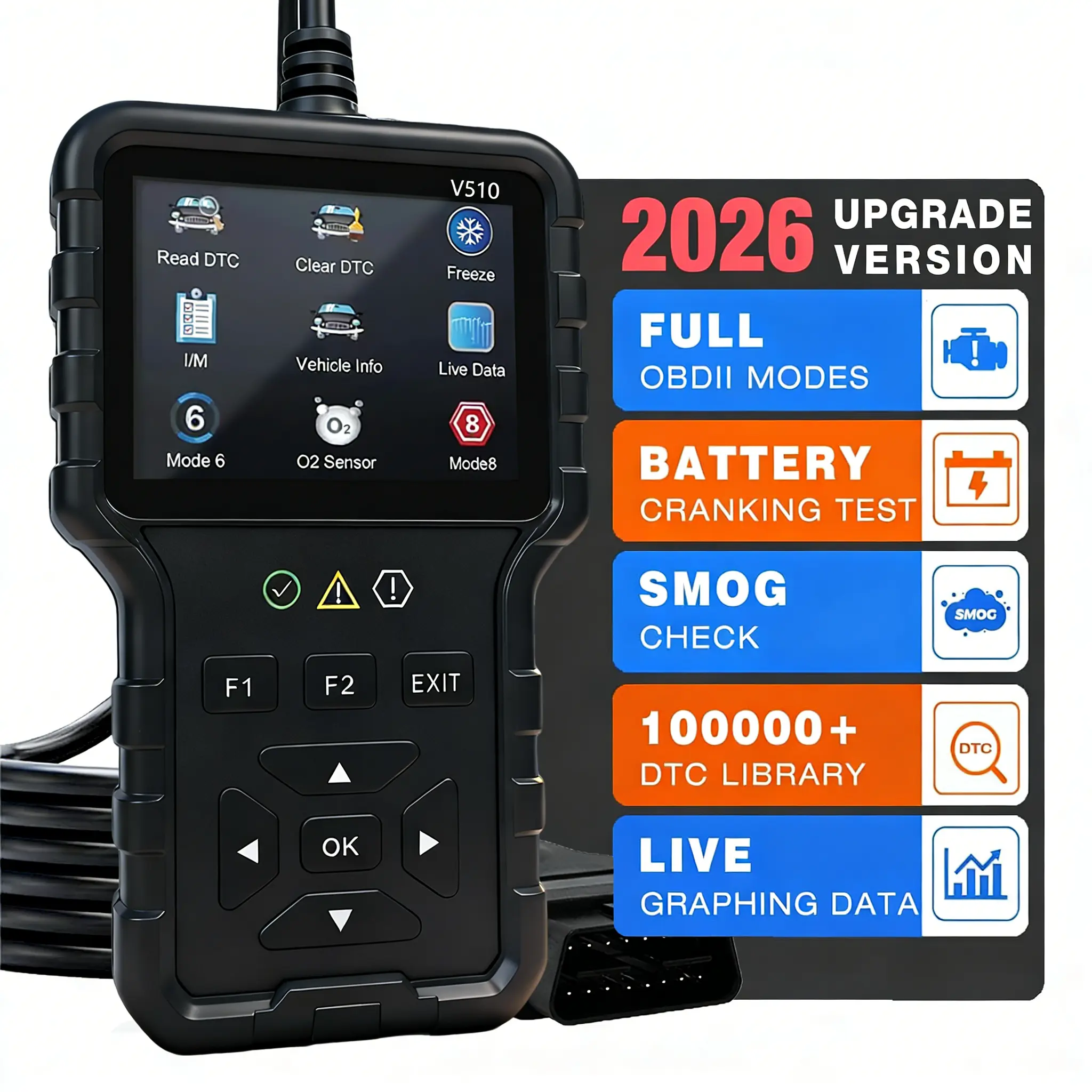 V510 OBD2 Scanner Live Data Professional Mechanic OBDII Diagnostic Code Reader Tool For Check Engine Light #Summervibes