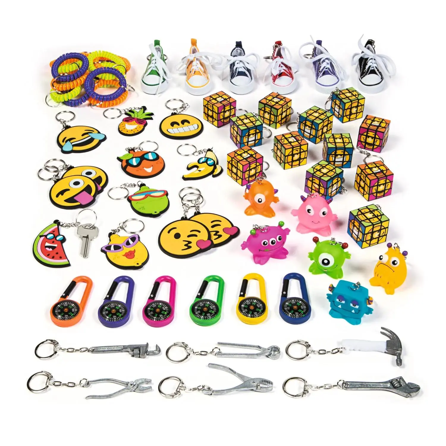 Bulk 60 Pc. Super Fun Styles & Activities  Keychain Assortment