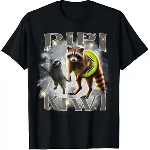 Pipi Kiwi Funny Racoon Italian Brainrot Meme Gen Z T-Shirt