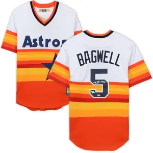 Jeff Bagwell Houston Astros Autographed Rainbow Replica Jersey - Fanatics Authentic Certified