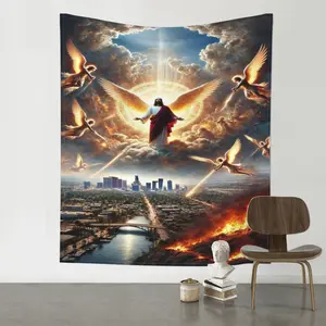 Jesus Loydian Christian Tapestry64 ,Jesus Christ Tapestry Wall Hanging, Cross, Catholic Christian Tapestry, Suitable For Home, Bedroom, Living Room And Church Decoration, Bible Text Tapestry, 50x60 Inches.