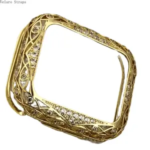 2026 New Luxury OEM Crafted Copper Shell Stone Inlay Hollow Diamond Protective Smart Watch Case - Durable Zirconia Metal Bird's Nest Design Cover, Aesthetic Tech Accessories for Smart Watch Protection