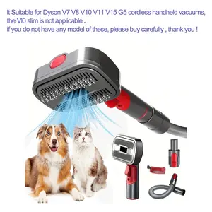 Pet Grooming Brush Kit for Dyson Vacuum V7 V8 V10 V11 V15(Not Included Vacuum), Dogs & Cats Grooming Brush Attachment, Dog Hair Groomer Tools for Cat and Other Animals, Self Grooming Brush