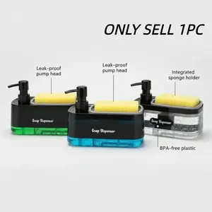 Multifunctional Dish Soap Dispenser Set with Pump and Sponge Holder, BPA-Free Leak-Proof Plastic, Perfect Gift