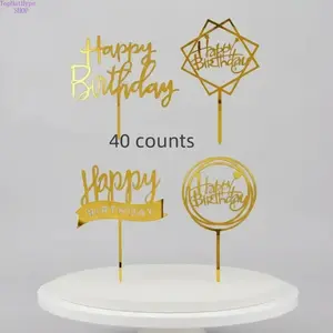 Happy Birthday Cake Topper, 40pcs/set Cake Decoration, Creative Baking Supplies for Birthday Party, Party Decoration Supplies, Cake Decorating Kit