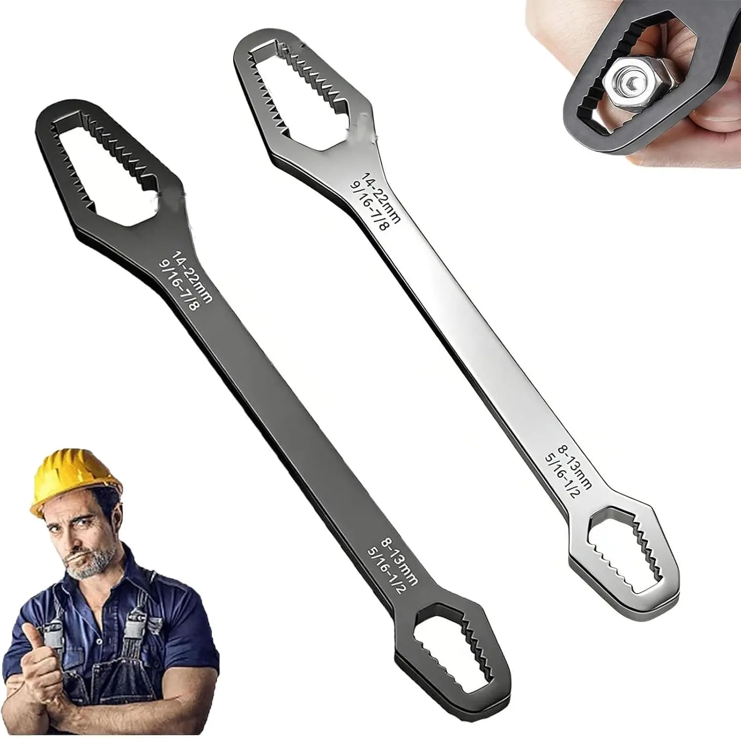 Universal Car Torx Wrench, Universal Self Adjusting Wrench, Double-head Torx Spanner, 8-22mm Self-tightening Non-slip Multi-function, Car Assembly & Disassembly Tool