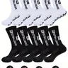 Teen Socks Set, Letter Design Mid-High Tube Socks, Sporty Socks, Sports Socks, Athletic Socks, Running Socks for Football Rugby Basketball, Soccer Grip Socks