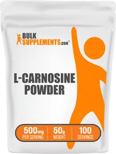 BulkSupplements L-Carnosine Powder - Edible - Amino Acids - Protein - Workout - Supplements - 50g - 500mg per Serving