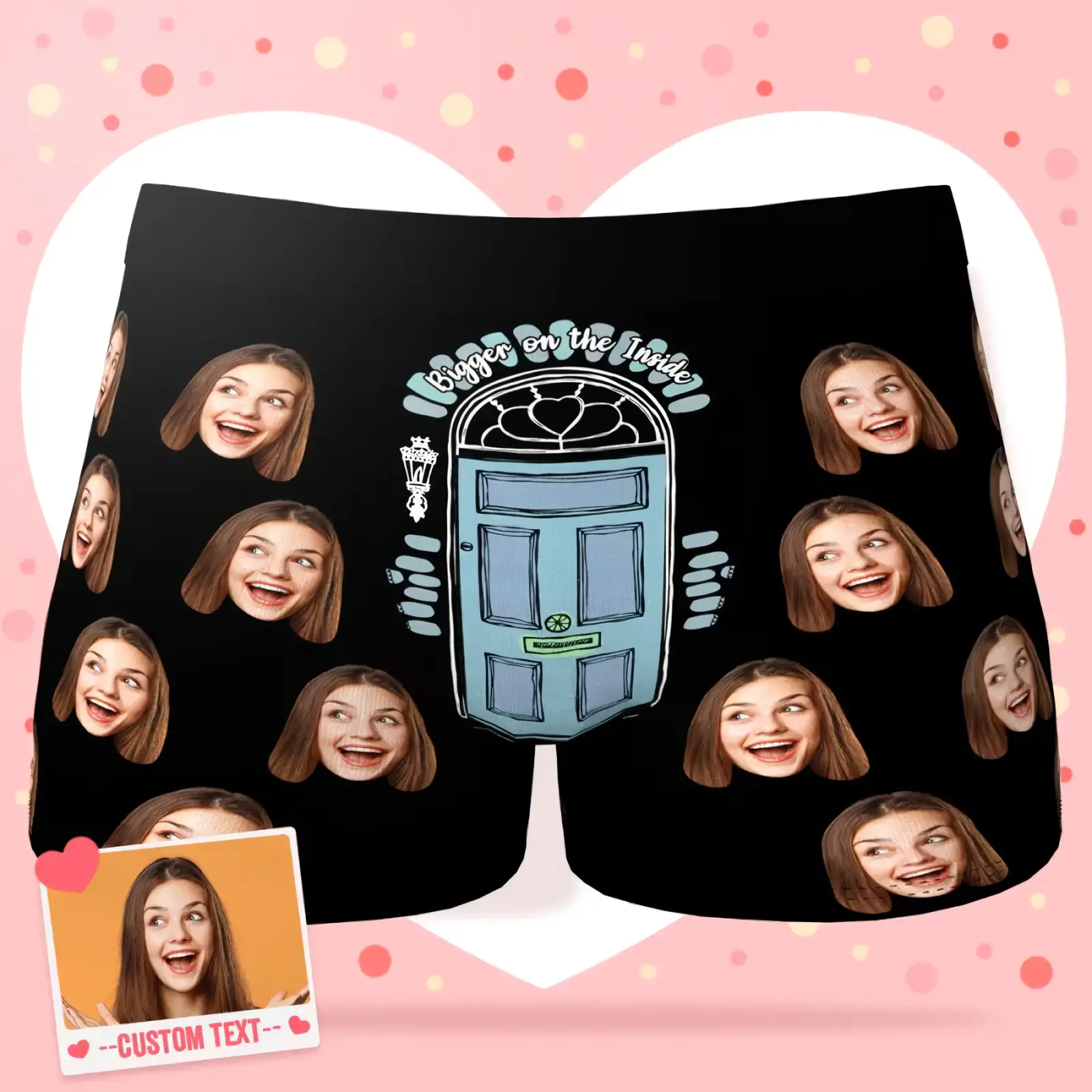 Personalized Men's Face Bigger on the inside Boxer for Men – Funny Valentine Gift, Custom Photo Underwear from Girlfriend or Wife, Men Underwear Gift Idea