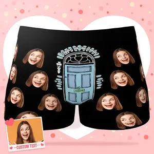 Personalized Men's Face Bigger on the inside Boxer for Men – Funny Valentine Gift, Custom Photo Underwear from Girlfriend or Wife, Men Underwear Gift Idea