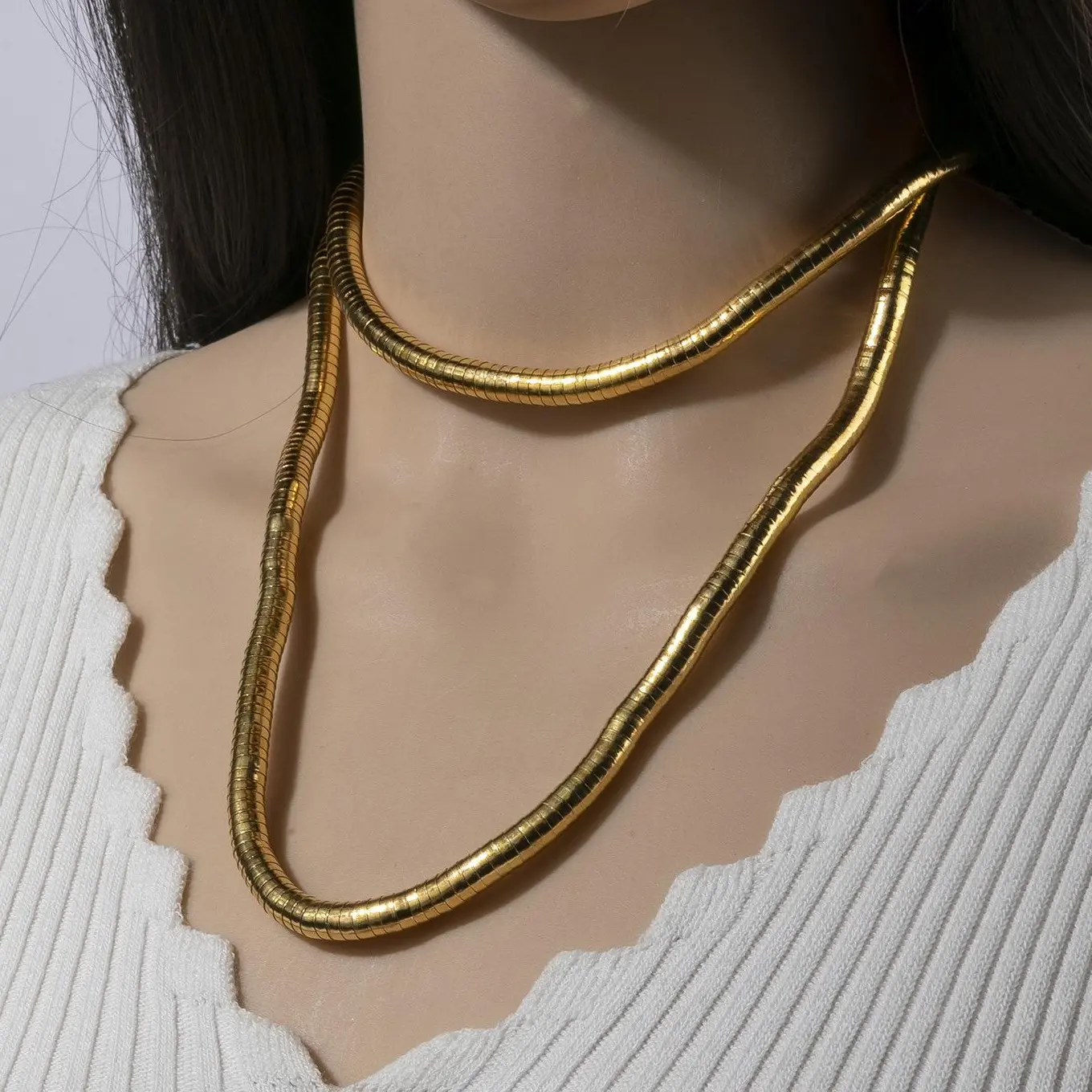 Women's Personality Soft Random Winding Metal Necklace - Bendable Copper Base Chain with Heart Pendant, Ideal Birthday Gift Idea (Convertible to Bracelet)