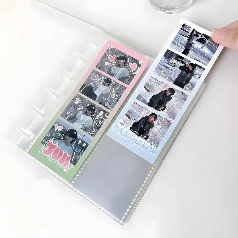 Clear Photo Booth Frames Photo Storage for 2x6 Inch Photo Wedding Album 2 x 6 Bookmark Holder Photo Booth Album Book 20 Pages Photos Organizer Decoration Anniversary Photocards Binder