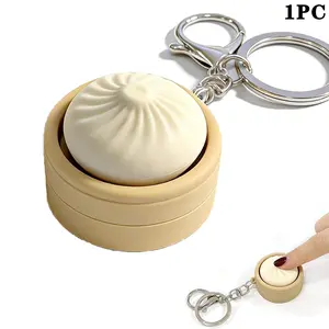 Dumpling Keyboard Fidget Toy, Stress Relief Clicker Keychain, Quiet Anxiety Toys for Adults, Focus Boost, Ideal for Work, Travel, Home, Relaxation Keychain, Focus Booster Keychain, Portable Keychain