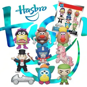1PC Hasbro Officially Licensed Retro Mystery Bag Clip Optimus Prime Monopoly My Little Pony & More Officially Licensed 3D Foam Keychain for Christmas Halloween Gifts Keychain Surprise Collectibles