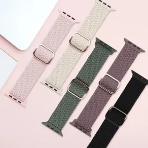 5-Pack Braided Nylon Watch Bands for Apple Watch – Elastic Adjustable Sport Straps (38–49mm)
