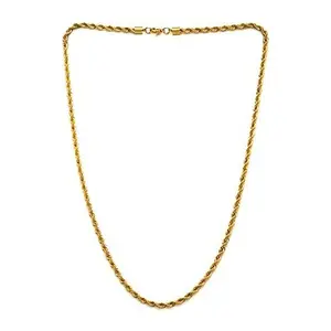 Dante Men's Gold PVD Stainless Steel 4mm Rope Chain