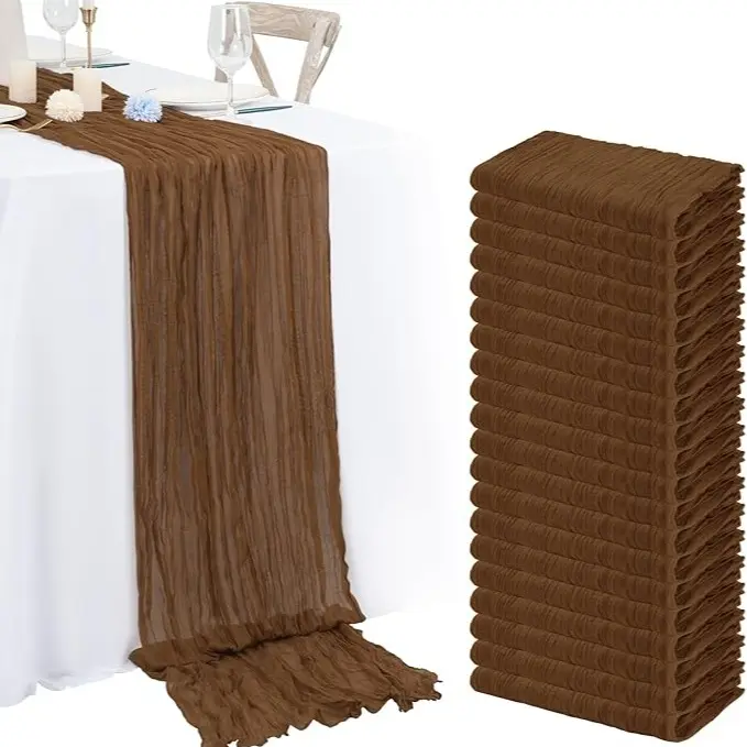 1 5 10 20 30 Pack  Cheesecloth Table Runner 90*180cm Boho Romantic Gauze Table Runner Cheese Cloth Long Table Runner for Wedding Party Bridal Shower Thanksgiving Christmas Decoration