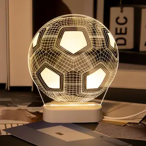 USB Creative Football Glow Night Light, Living Room Bedroom Bathroom Night Lamp, Sports Decor Home Decor Desk Lamp, Innovative Tabletop Lantern