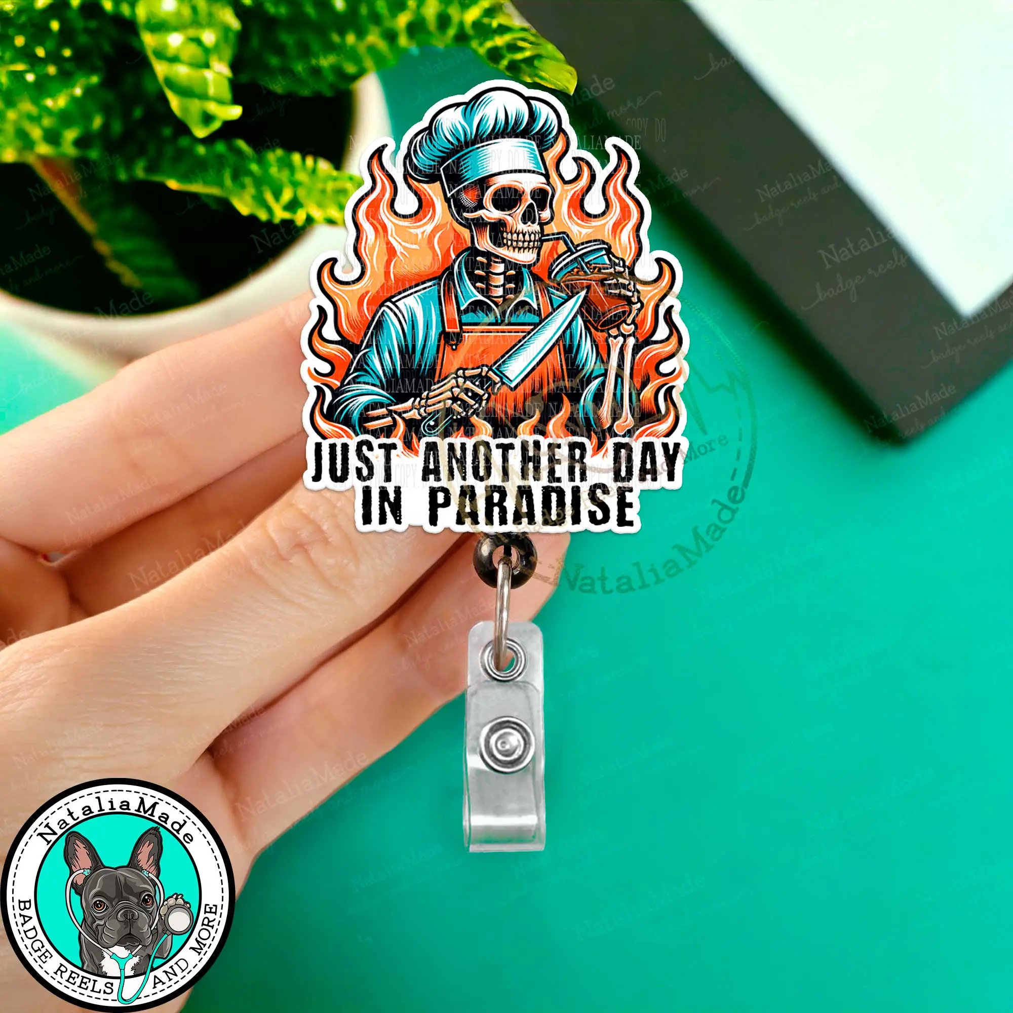Funny Chef Retractable Badge Reel