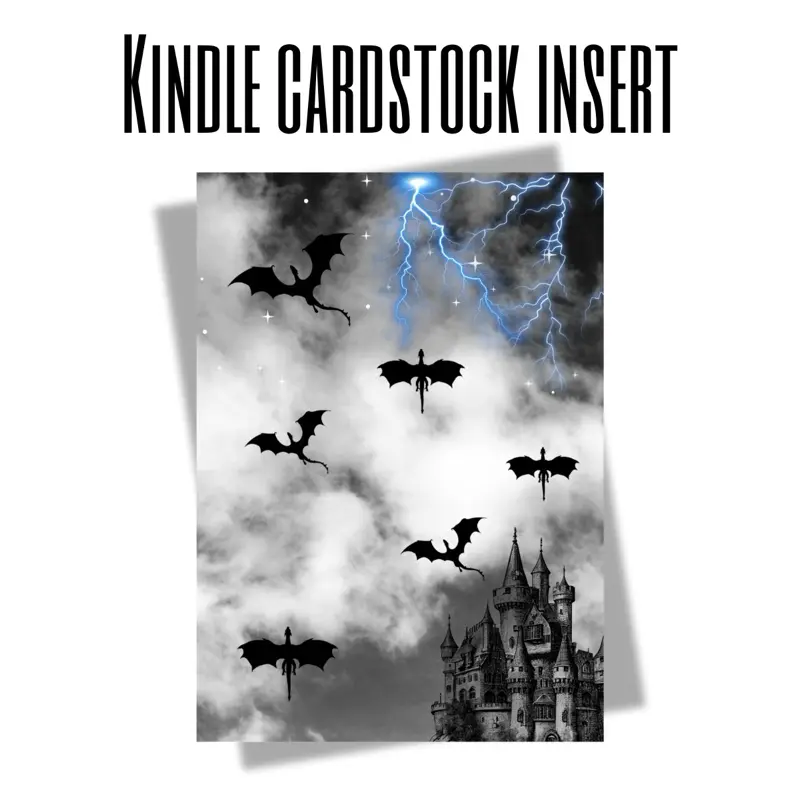 Fantasy Dragon Kindle Cardstock Insert | Glossy or Glitter | Kindle Accessory | Kindle Decoration | Gift for book lovers