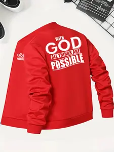 Men's Casual Fitted Zipper Jacket, Vintage American Style Letter Print, Spring & Fall Fashion, Comfortable and Stylish Outerwear, Zippered Jacket