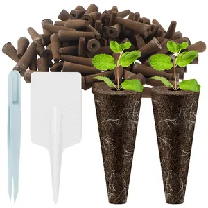 50/100Pcs Grow Sponges for Hydroponics Seed Starter Sponges Kit with 10 Plant Labels and 1 Tweezer Replacement Root Growth Sponges Gardening Accessories for Hydroponic Indoor Garden System