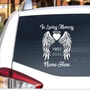 In loving memory, Angel Wings, vinyl window decal